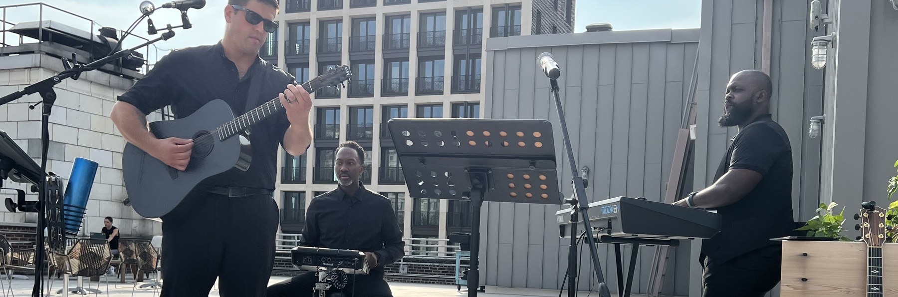 Band performing at event