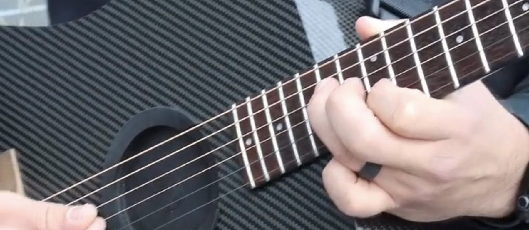 Carbon fiber guitar closeup